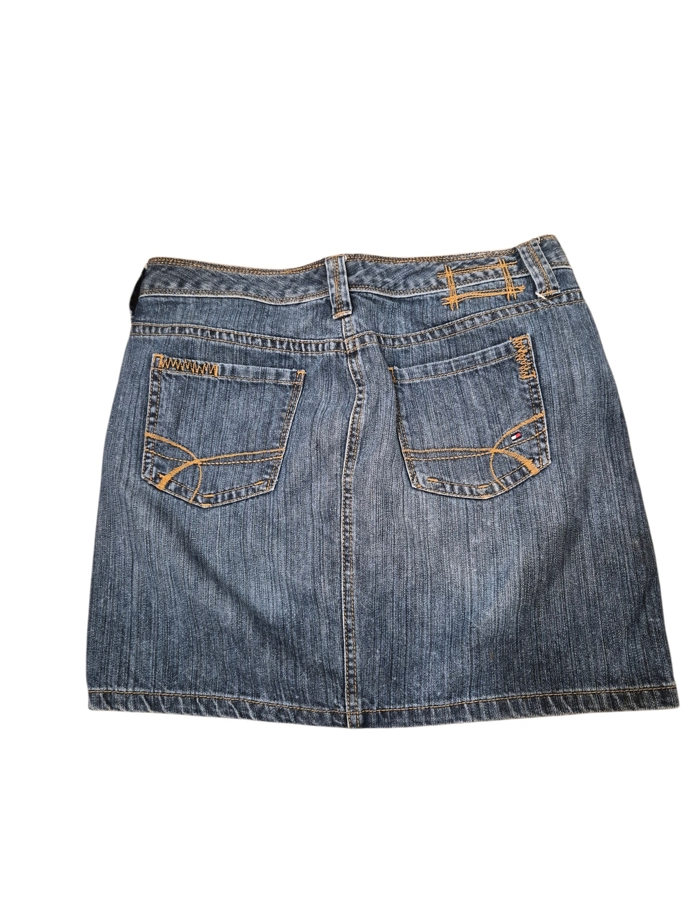 Tommy Hilfiger Classic Denim Mini Skirt in Blue with Contrast Stitching
